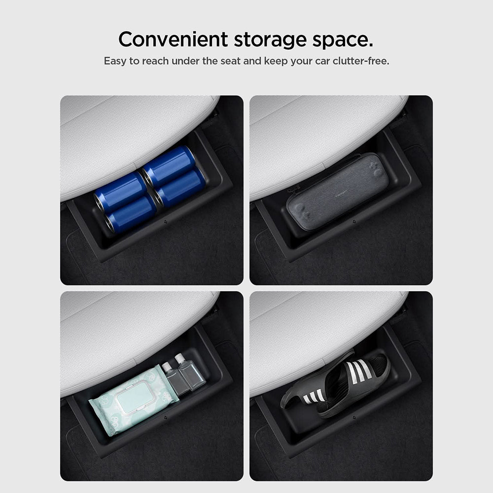 Organisateur Auto Spigen TO222J à monter sous le siège pour Tesla Y Juniper, Set de 2 pièces