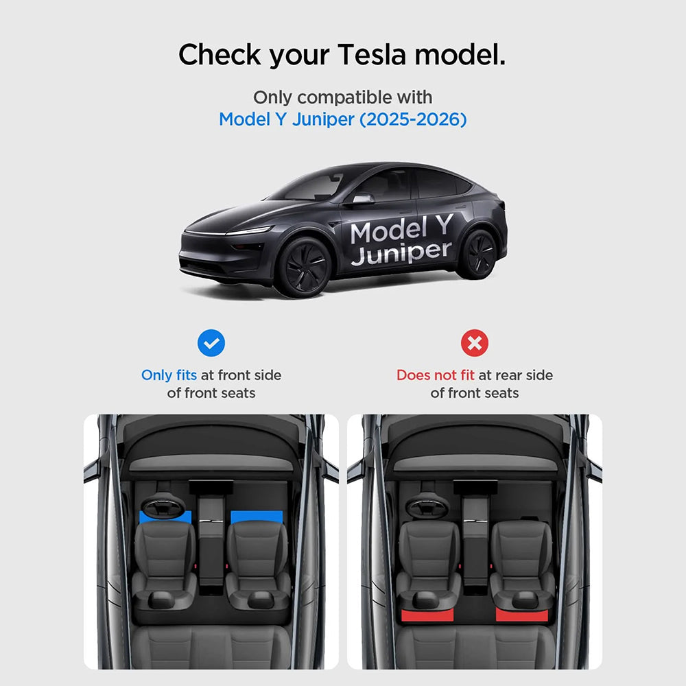 Organisateur Auto Spigen TO222J à monter sous le siège pour Tesla Y Juniper, Set de 2 pièces