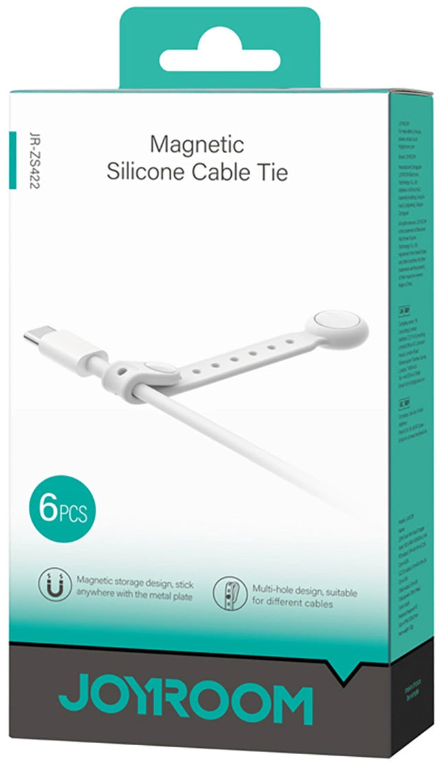 Organisateur de câbles Joyroom JR-ZS422, Magnétique, Set 6 Pièces, Blanc