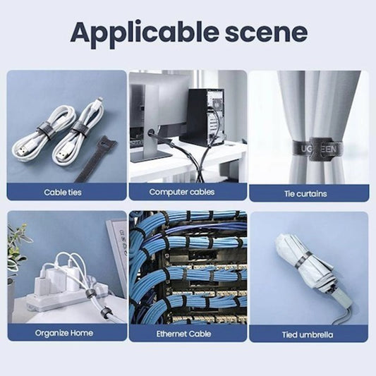 Kabelorganizer UGREEN LP401, Velcro, Set van 3 Stuks, Zwart