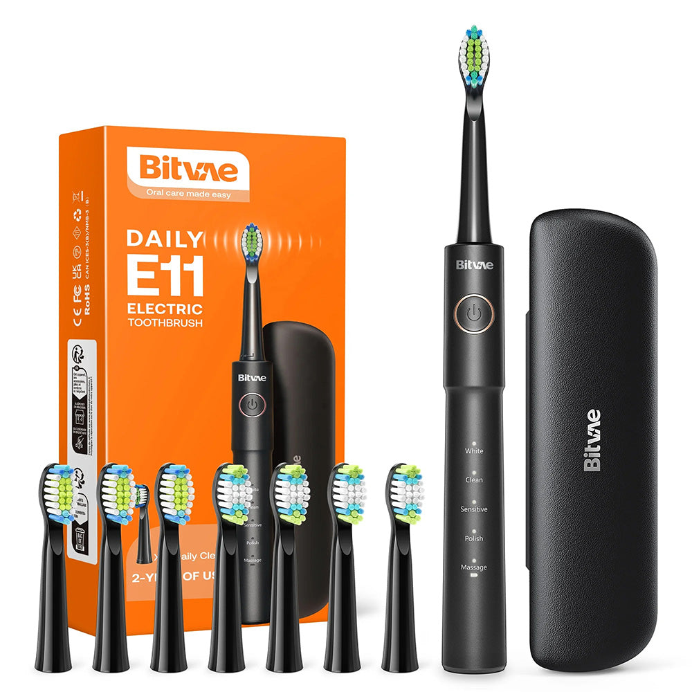 Elektrische Zahnbürste Bitvae E11, Schwarz