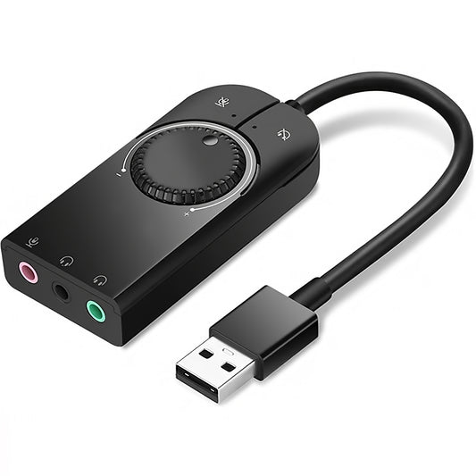 USB-Soundkarte UGREEN CM129, 3 x 3,5mm Klinke, Schwarz