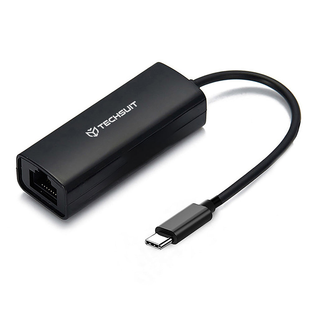 Carte réseau Techsuit AC20, RJ45, USB-C, Noire