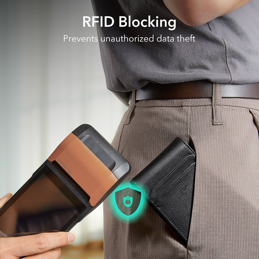 ESR Classic Geo Geldbörse mit Find My Funktion und RFID-Schutz, Schwarz, Neuware