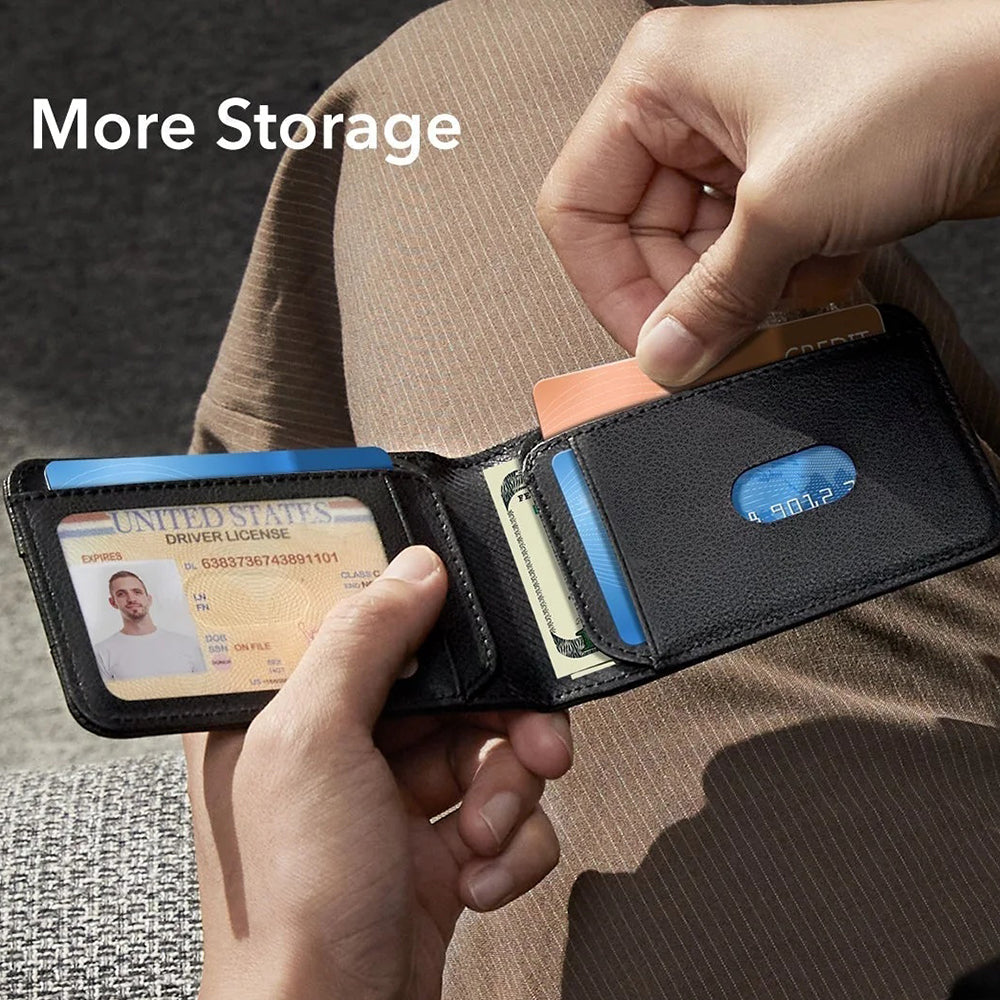 Portefeuille ESR Classic Geo Carbon avec fonction Find My et Protection RFID, Noir