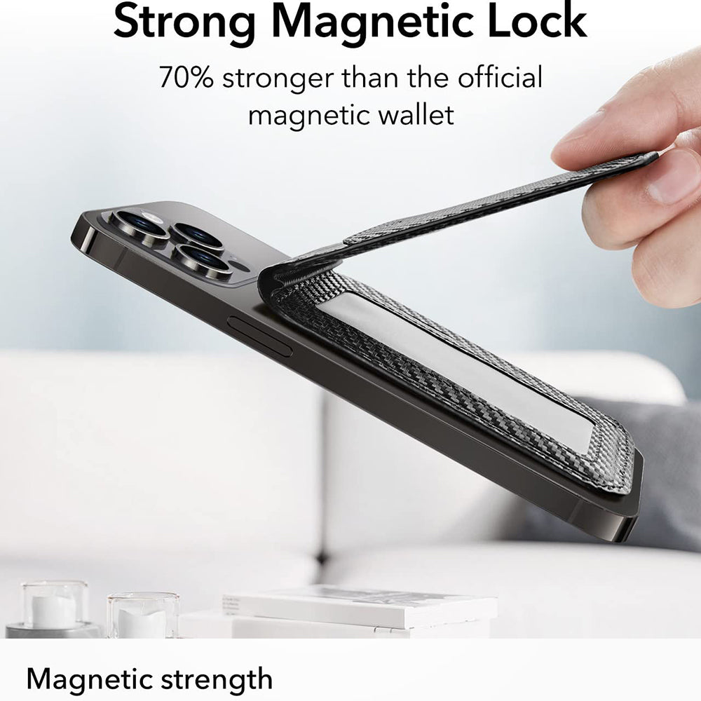 Portemonnee Magsafe, ESR, Carbon, Zwart