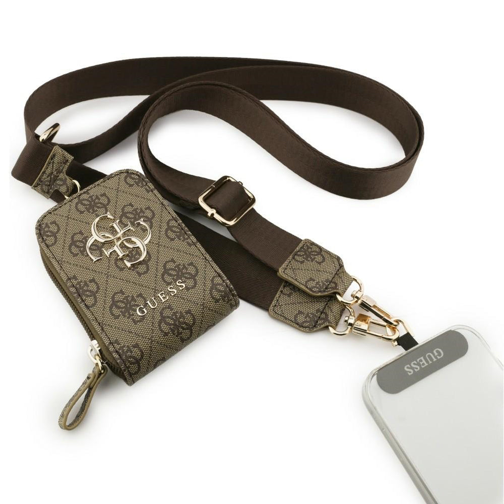 Geldbörse und Telefonkordel Guess 4G Metal Logo, Braun