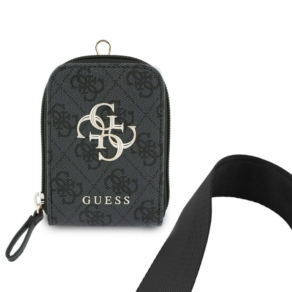 Portefeuille et Lanière Téléphone Guess 4G Logo Métallique, Noir
