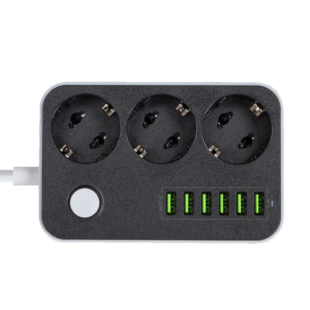 Rallonge ColorWay, 3 x Schuko, Noir
