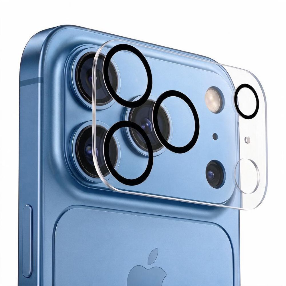 Cadre de protection pour caméra arrière Tech-Protect Cam Fit+ pour Apple iPhone 18 Pro, Verre trempé, Transparent