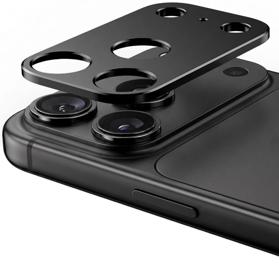 Cadre de protection pour caméra arrière Tech-Protect Camalloy Fit+ pour Apple iPhone 18 Pro Max, Aluminium, Noir