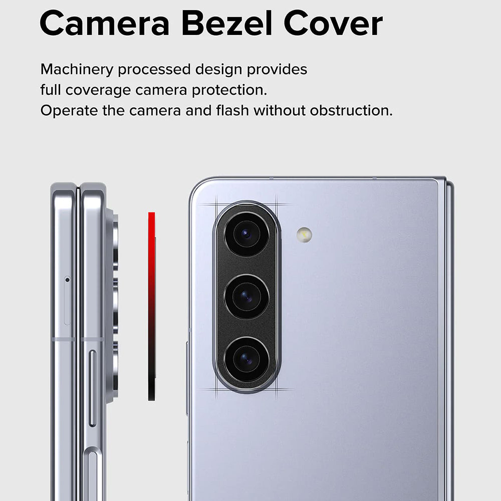 Ringke Styling Beschermingsframe Achtercamera voor Samsung Galaxy Z Fold5 F946, Aluminium, Zwart