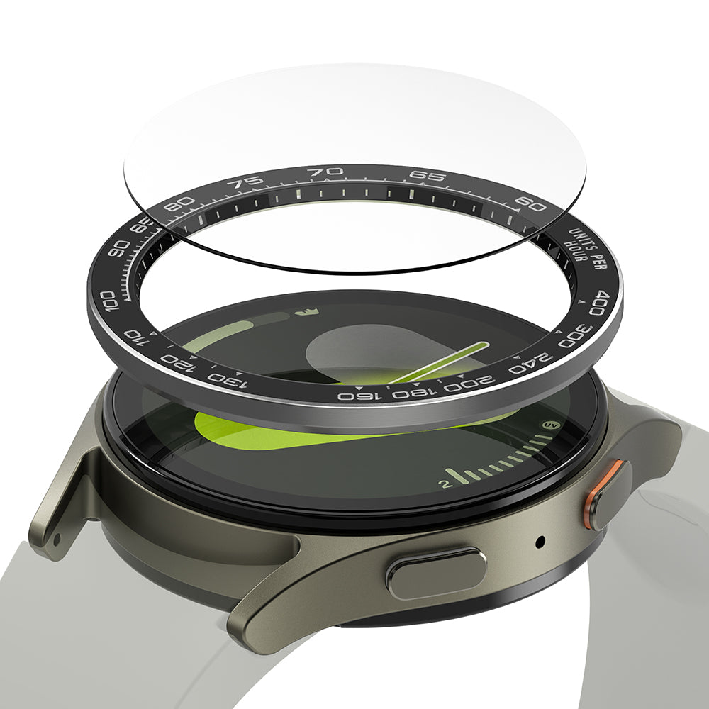 Ringke Premium Styling Schutzrahmen für Samsung Galaxy Watch7 44mm, Modell 1, Schwarz