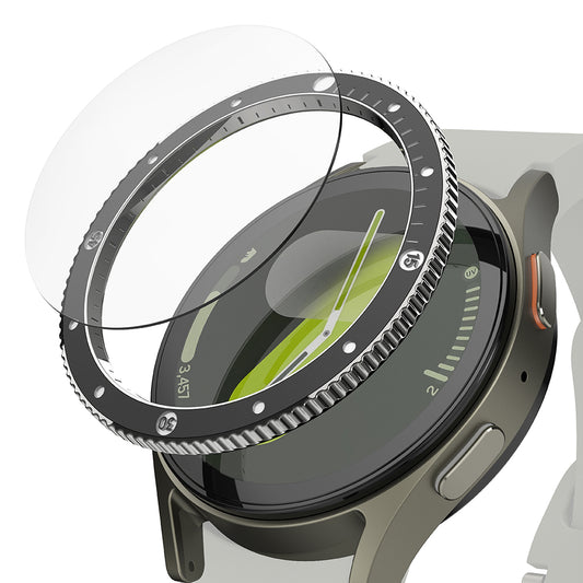 Ringke Premium Styling Beschermingsframe voor Samsung Galaxy Watch7 44mm, Model 2, Zwart