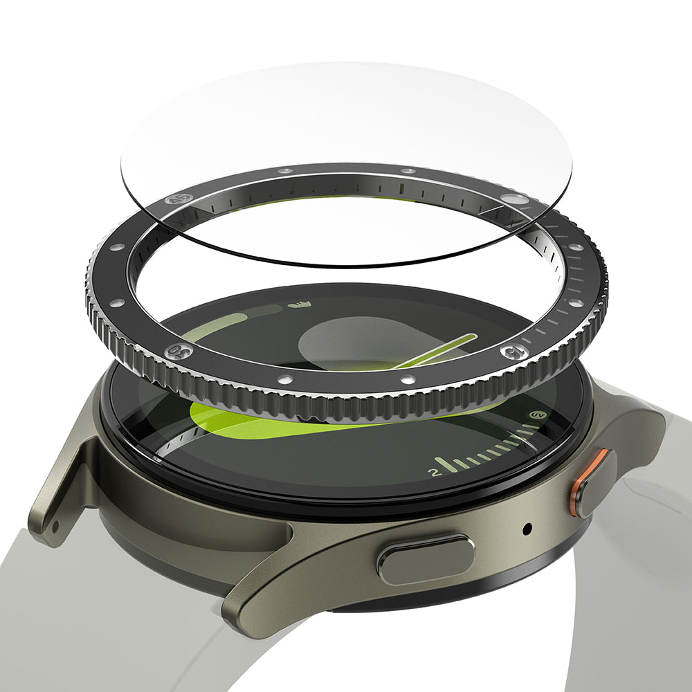 Cadre de protection Ringke Premium Styling pour Samsung Galaxy Watch7 44mm, Modèle 2, Noir
