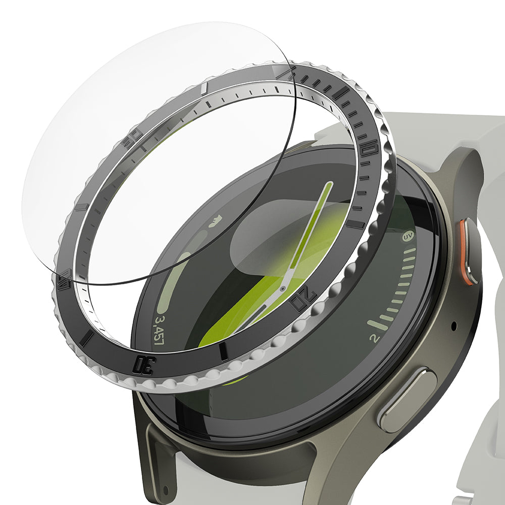 Ringke Premium Styling Beschermingsframe voor Samsung Galaxy Watch7 44mm, Model 3, Zwart