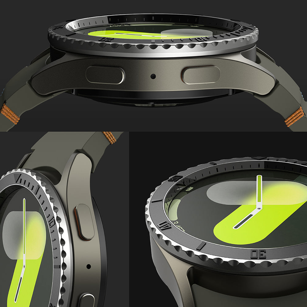 Ringke Premium Styling Beschermingsframe voor Samsung Galaxy Watch7 44mm, Model 3, Zwart