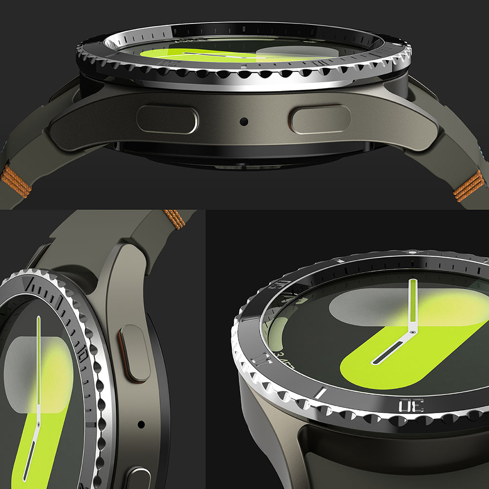 Ringke Premium Styling Beschermingsframe voor Samsung Galaxy Watch7 44mm, Model 4, Zwart