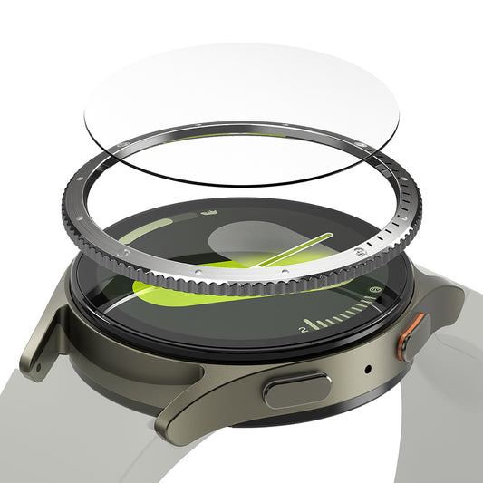 Ringke Styling Beschermingsframe voor Samsung Galaxy Watch7 40mm, Model 7, Zilverkleurig