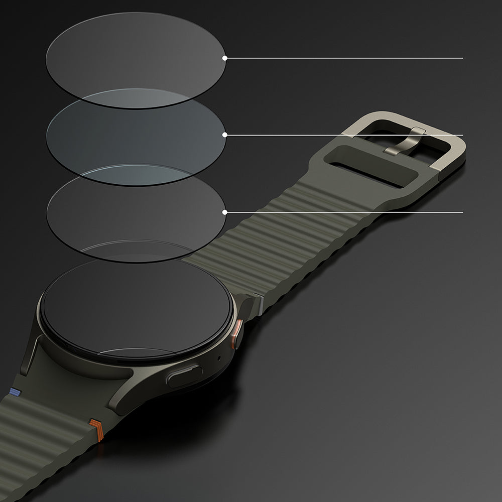 Ringke Styling Beschermingsframe voor Samsung Galaxy Watch7 44mm, Model 5, Zilverkleurig
