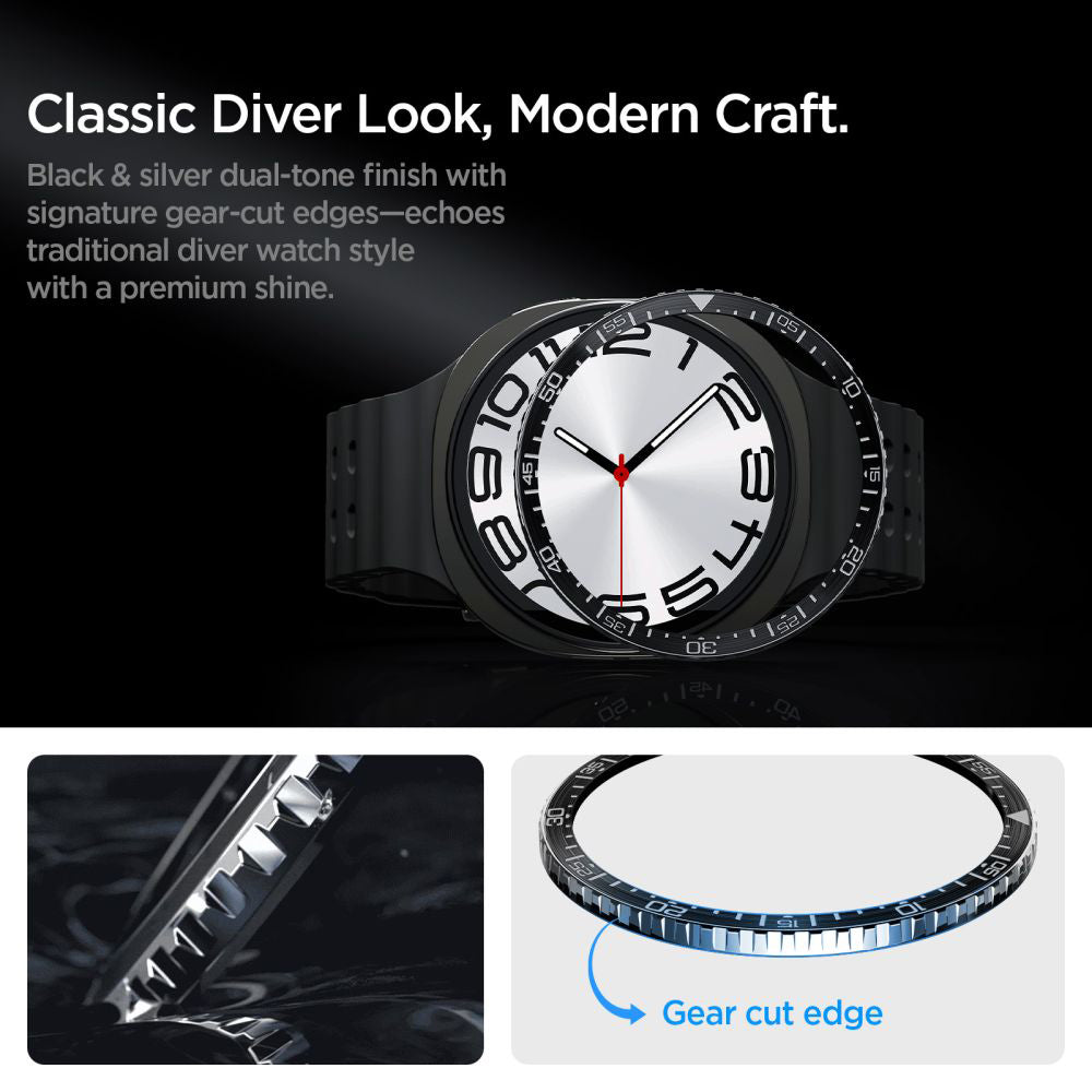 Spigen Tune Diver Beschermingsframe voor Samsung Galaxy Watch8 44mm, Zwart ACS10008