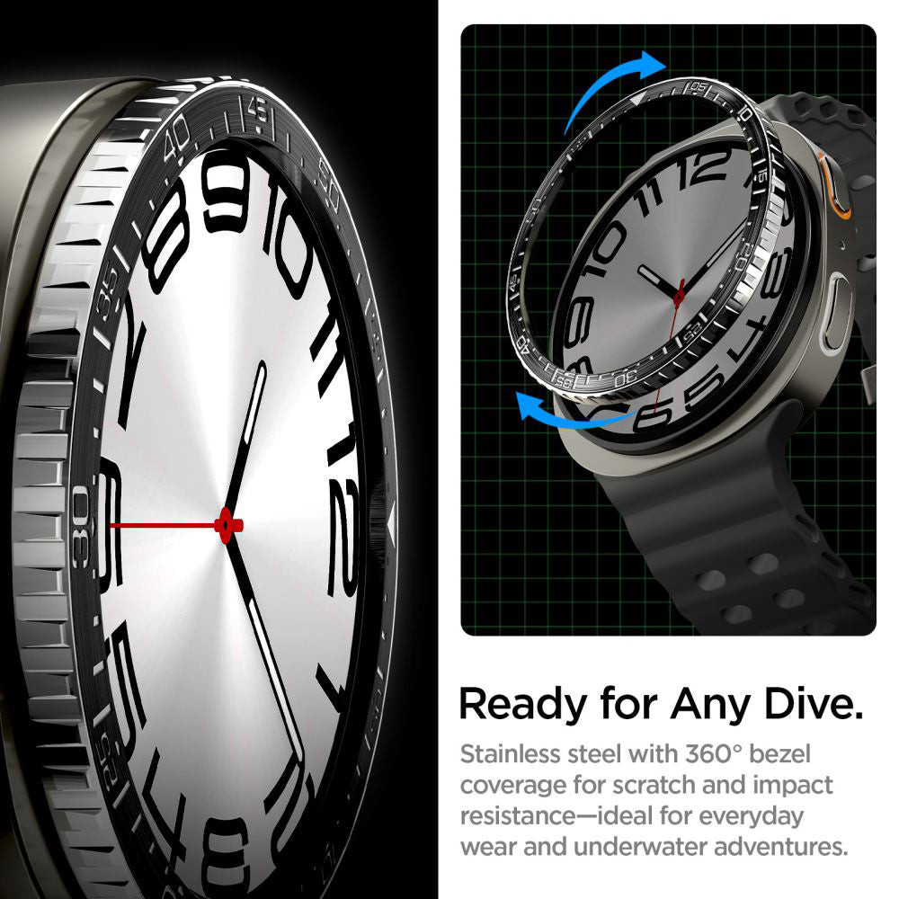 Spigen Tune Diver Beschermingsframe voor Samsung Galaxy Watch8 44mm, Zwart ACS10008