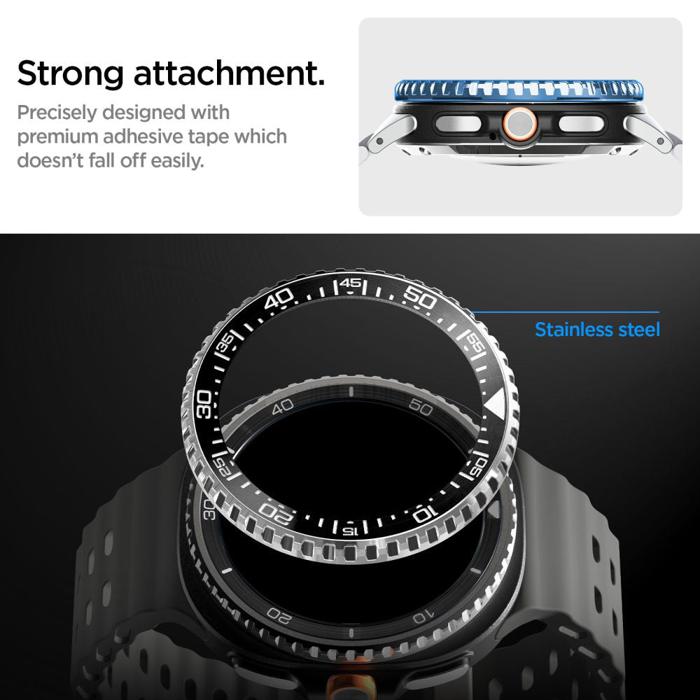 Spigen Tune Pro Diver Beschermingsframe voor Samsung Galaxy Watch8 Classic, Zwart ACS10016