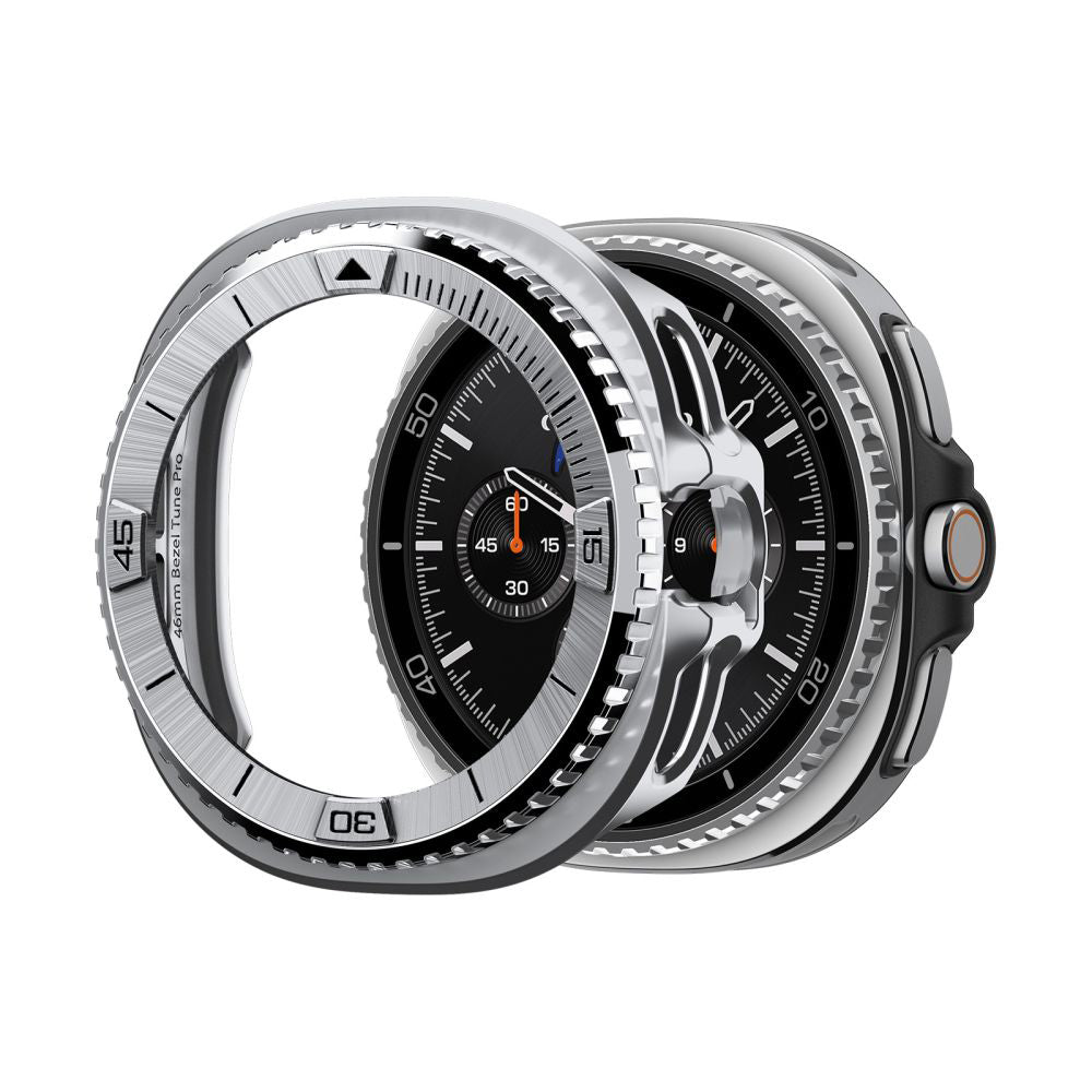 Cadre de protection Spigen Tune Pro Pilot pour Samsung Galaxy Watch8 Classic, Argenté ACS10017