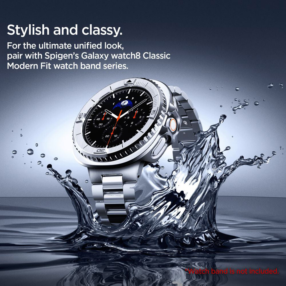Cadre de protection Spigen Tune Pro Pilot pour Samsung Galaxy Watch8 Classic, Argenté ACS10017