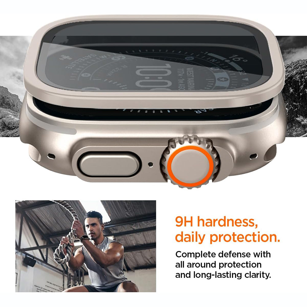 Spigen Tune with Glass Schutzrahmen für Apple Watch Ultra Series, Silber ACS11595