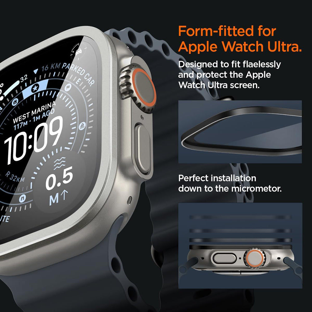 Spigen Tune with Glass Schutzrahmen für Apple Watch Ultra Series, Silber ACS11595