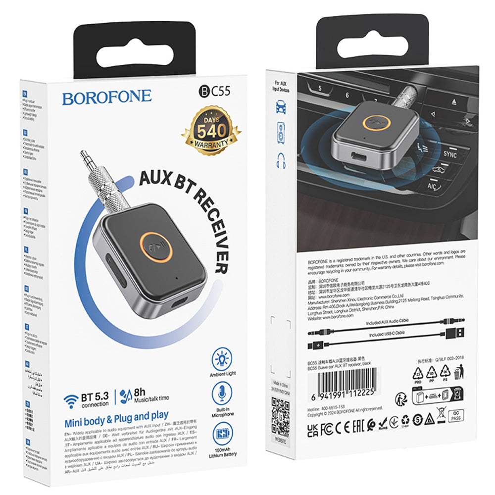 Bluetooth-ontvanger Borofone BC55 Suave, Zwart