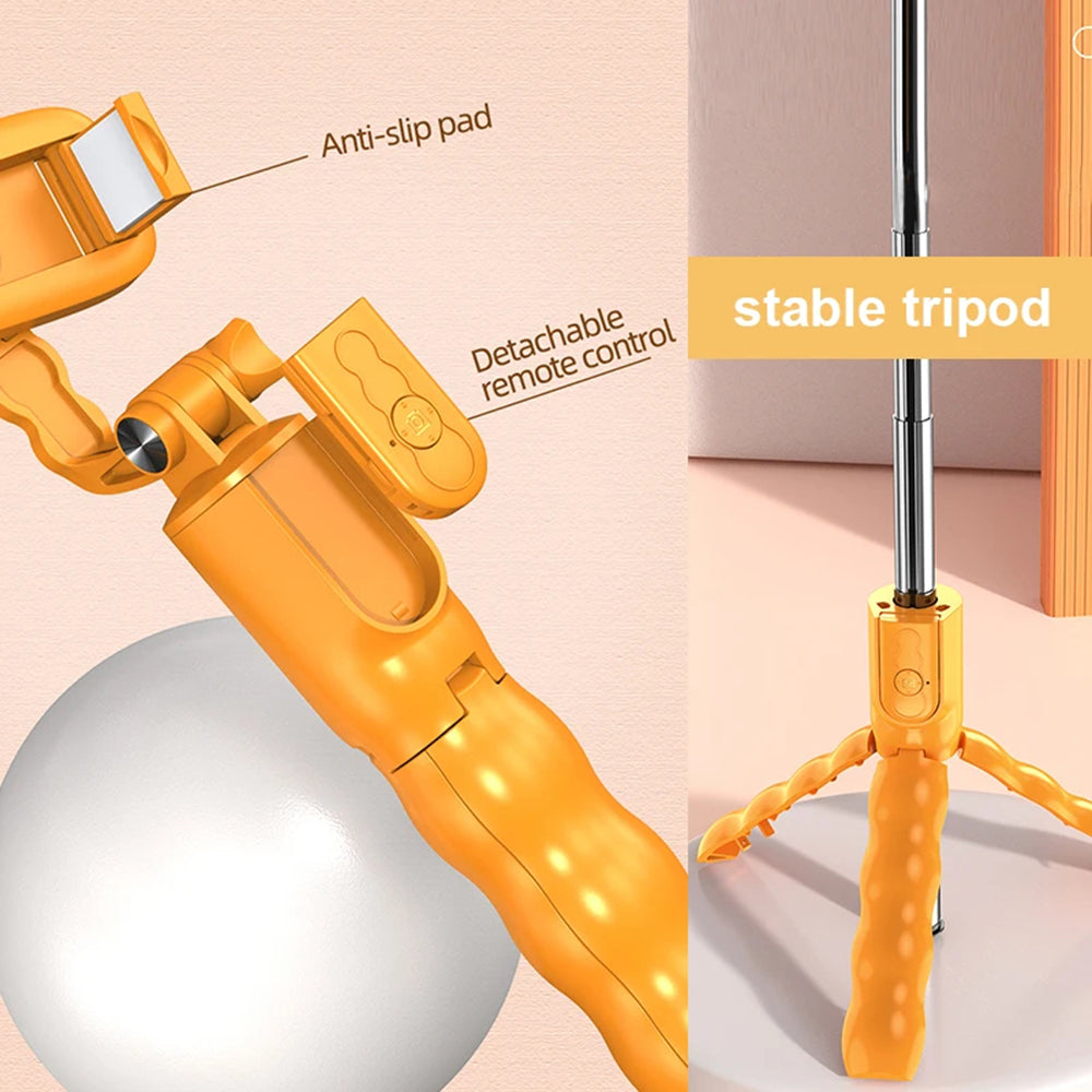 Selfie Stick Bluetooth Techsuit KT01, Universeel, Oranje