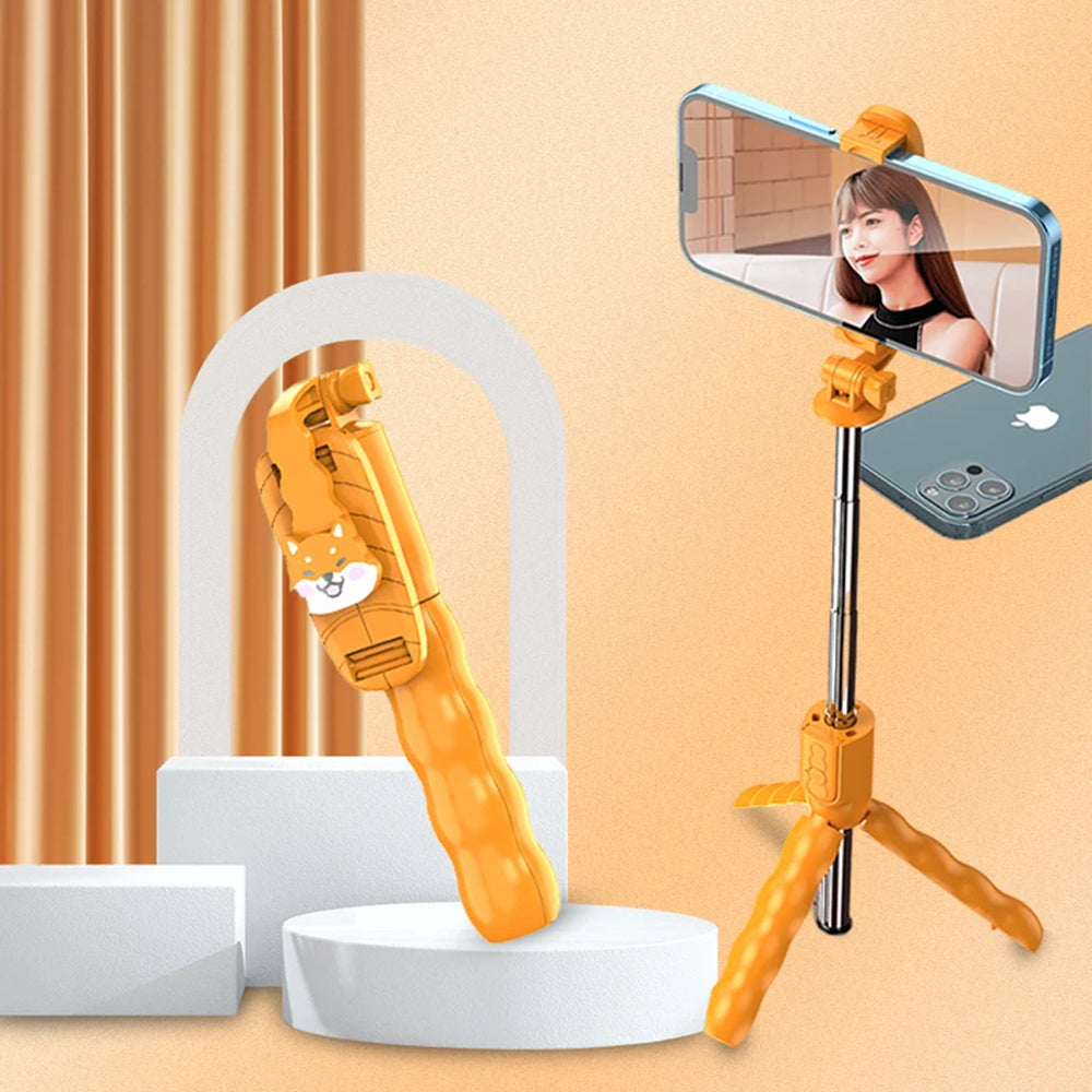 Selfie Stick Bluetooth Techsuit KT01, Universeel, Oranje