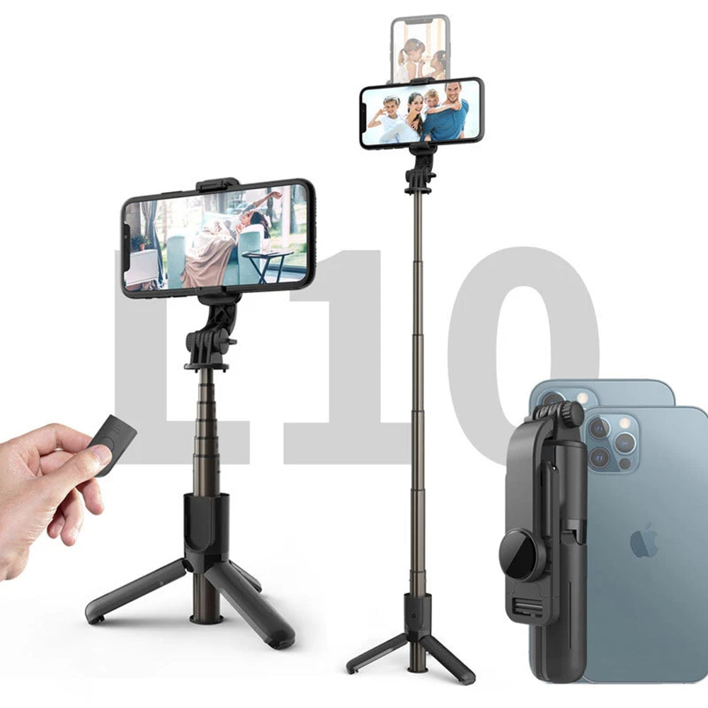 Selfie Stick Bluetooth Techsuit L10, Universal, Schwarz
