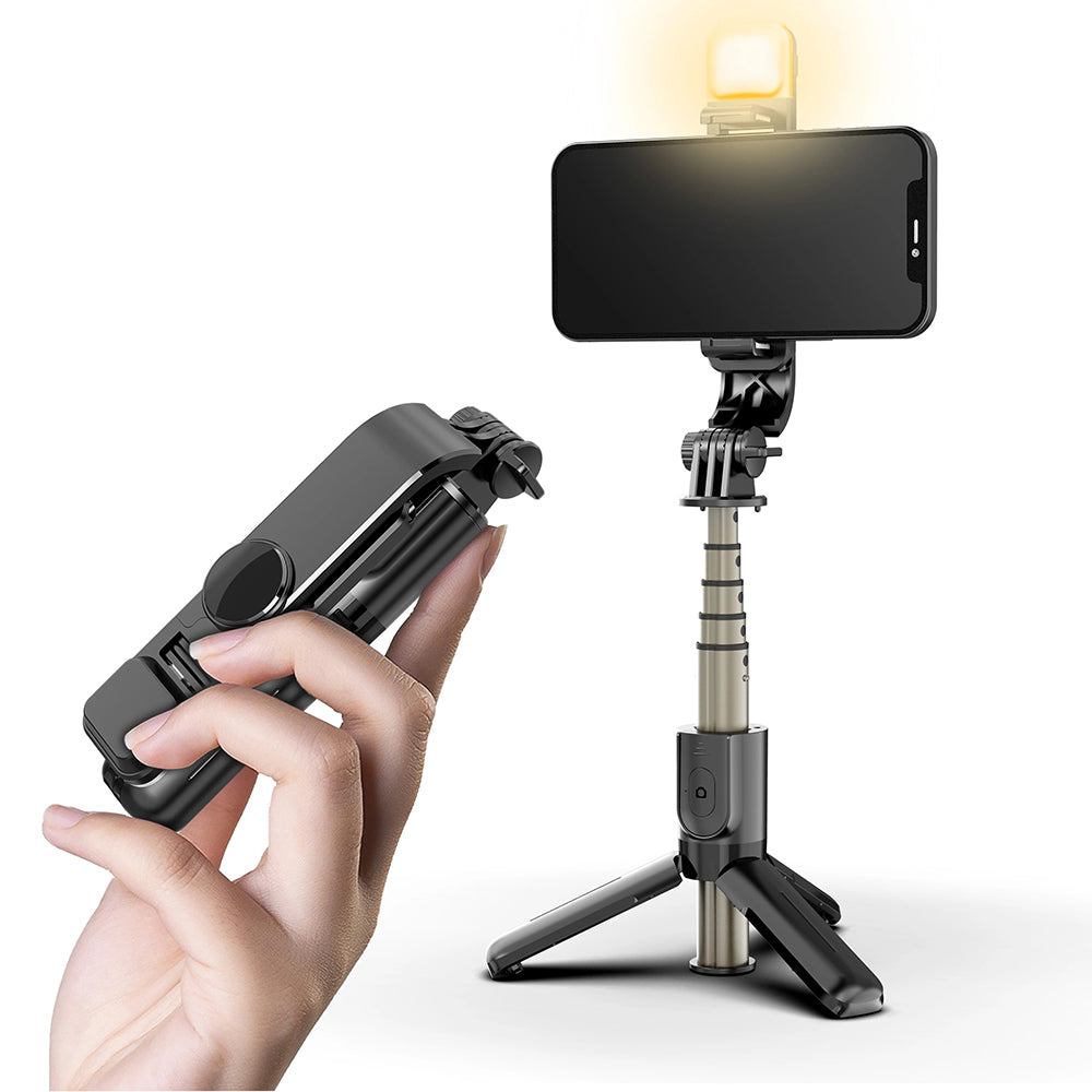 Selfie Stick Bluetooth Techsuit L10s, Universal, Schwarz