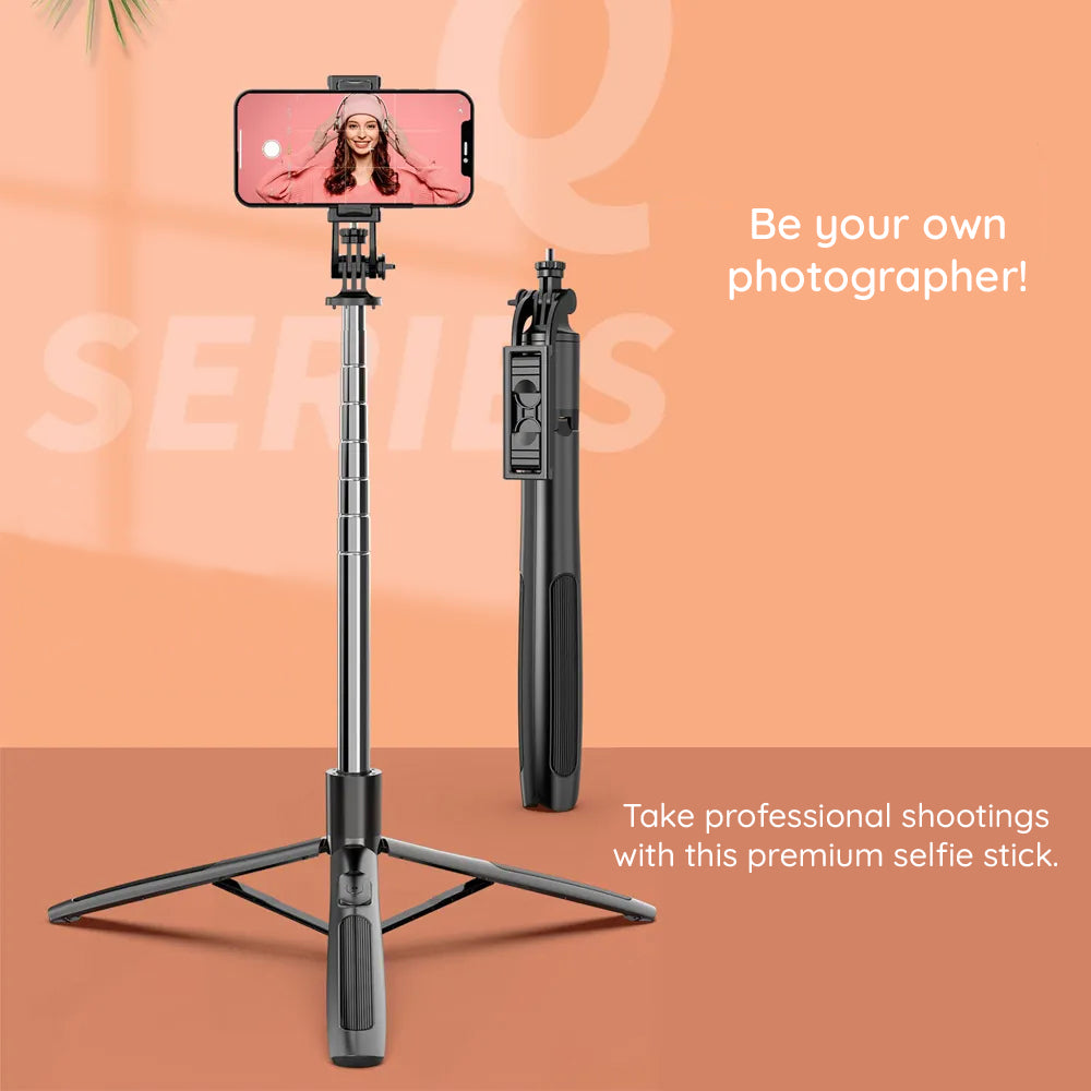 Selfie Stick Bluetooth Techsuit Q05, Universeel, Zwart