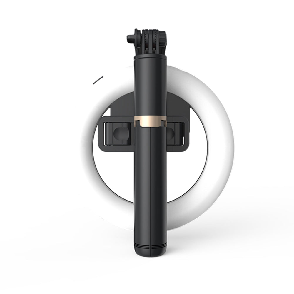 Selfie Stick Bluetooth Techsuit Q07 Ring Light, Universeel, Zwart