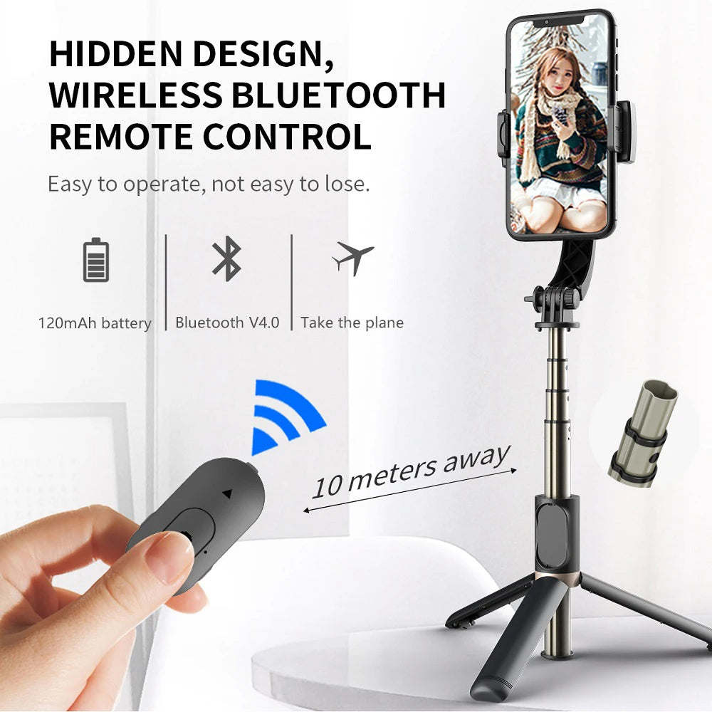 Selfie Stick Bluetooth Techsuit Q08, Universeel, Zwart