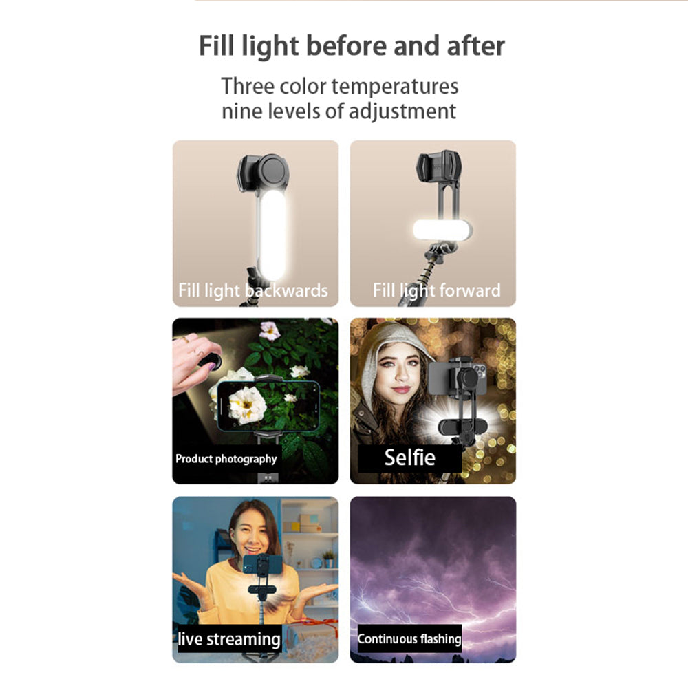 Selfie Stick Bluetooth Techsuit Q09, Universeel, Zwart