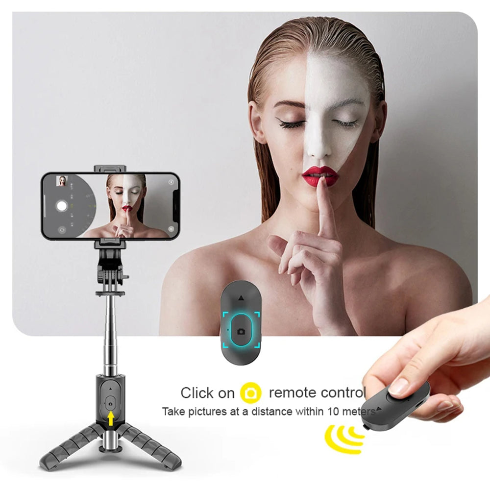 Selfie Stick Bluetooth Techsuit Q11s, Universeel, Zwart