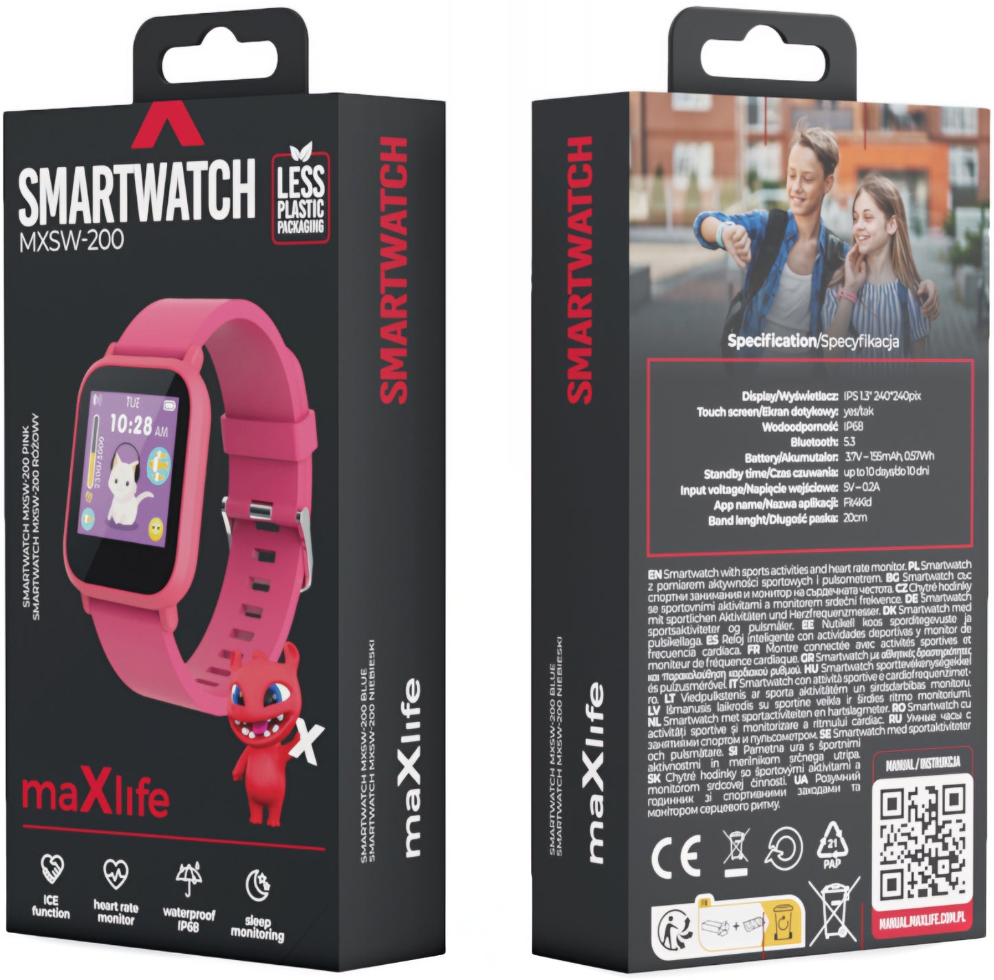 Smartwatch MaXlife Kids MXSW-200, Roze