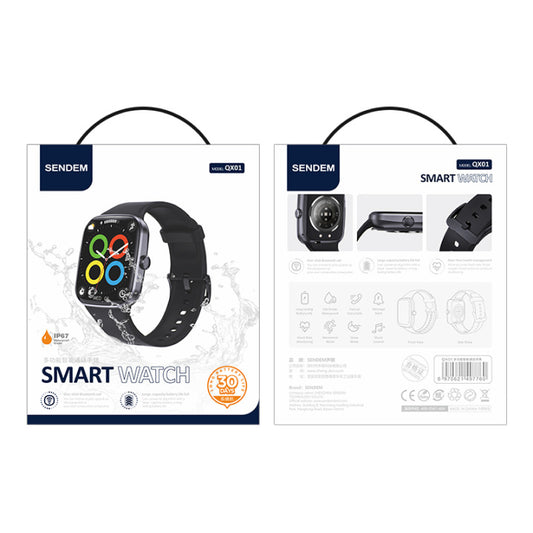 Montre intelligente Sendem QX01, noir
