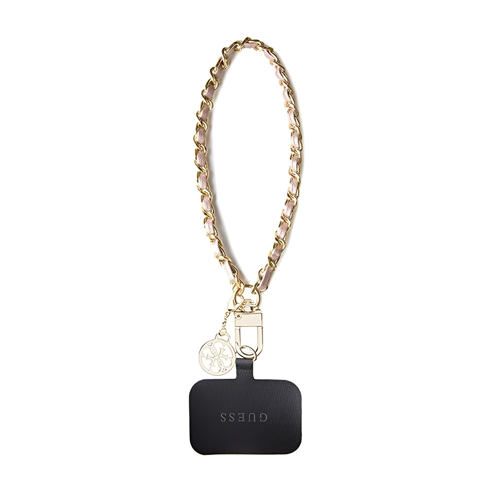 Lanière Téléphone Guess Saffiano 4G Charm, Noir