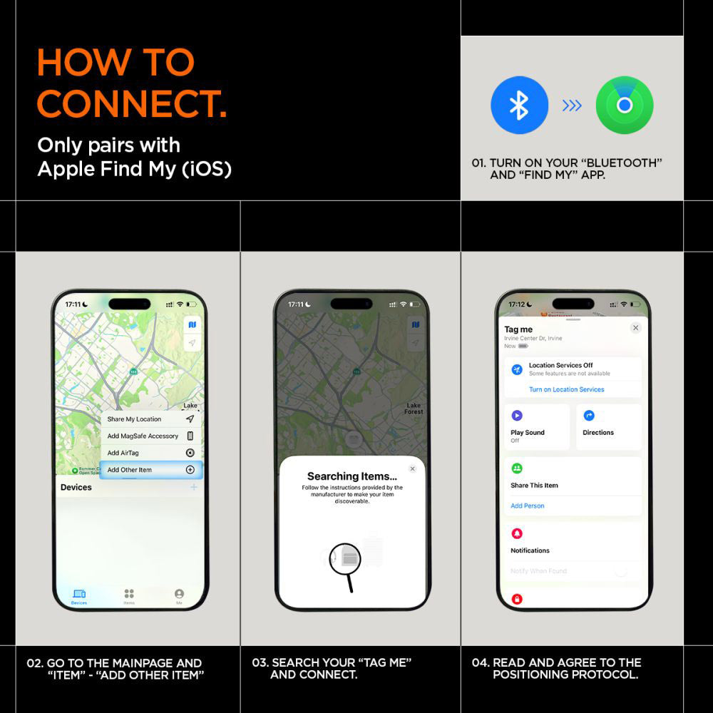 Spigen SmartTag TagMe für iOS Series, Schwarz