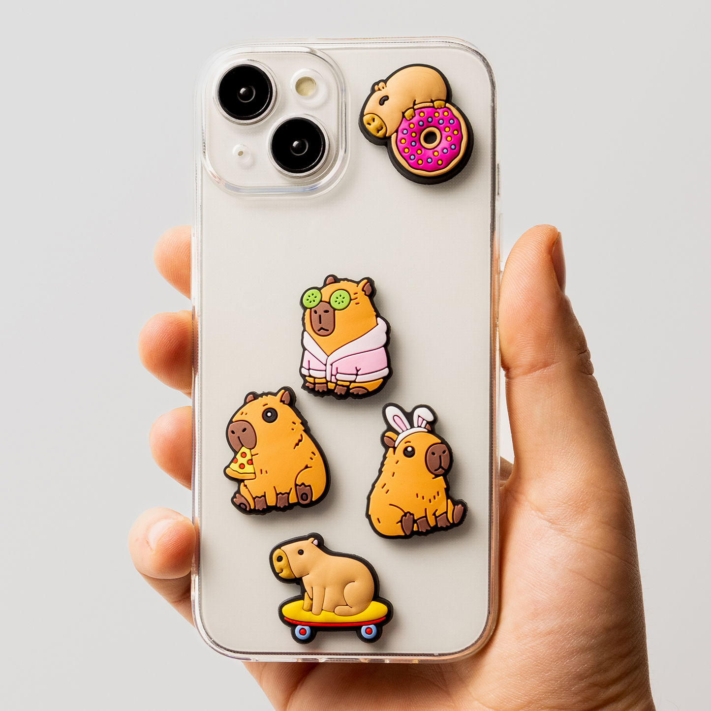 Sticker 3D OEM Capybara pour Coque de Téléphone / Tablette, Set de 5 pièces, Multicolore