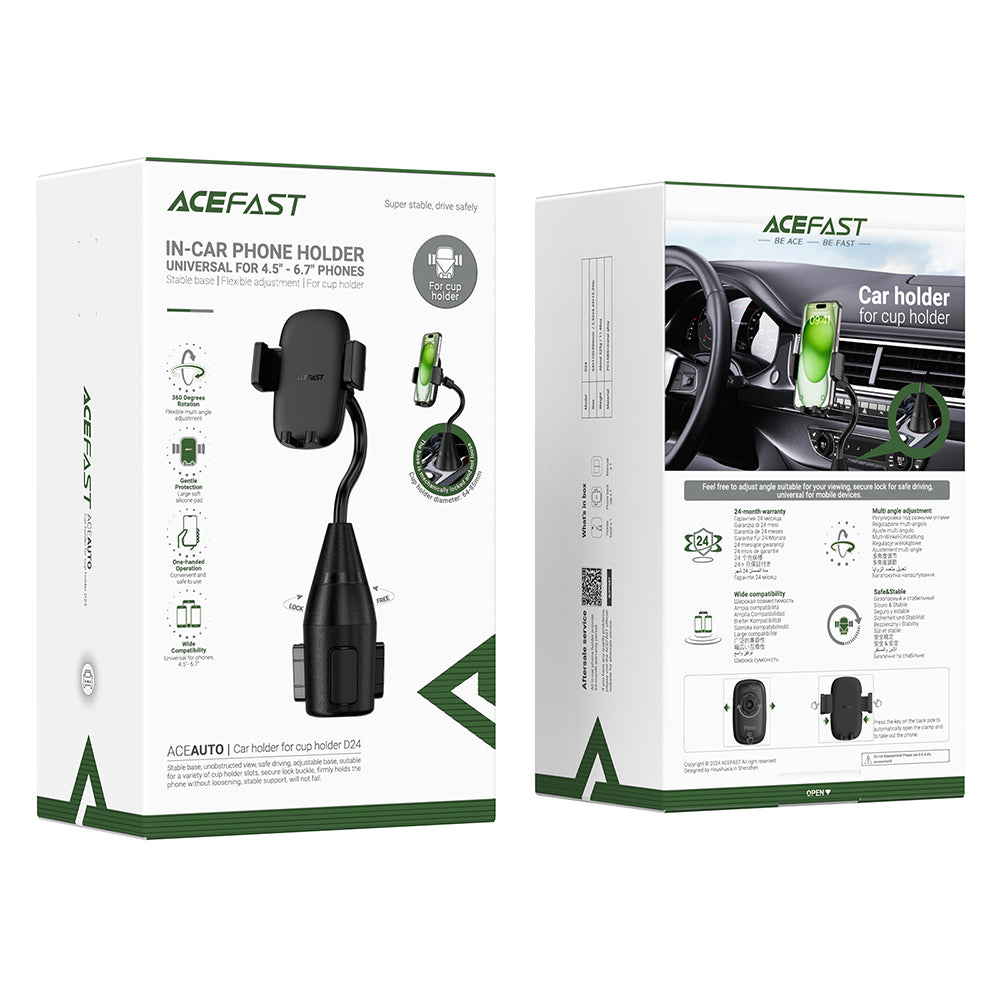 Autohalterung Acefast D24, 4,5 Zoll - 6,7 Zoll, Schwarz