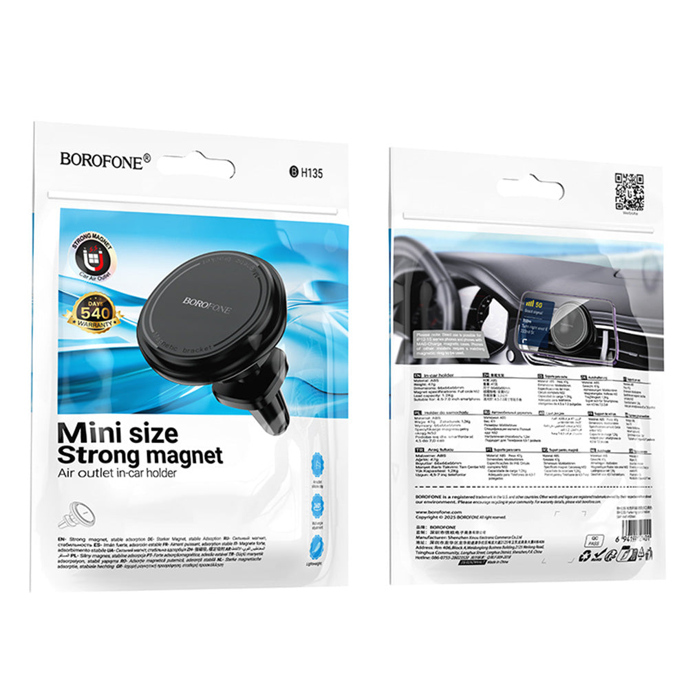 Magnetische Autohouder Borofone BH135 Parker, Universeel, Zwart