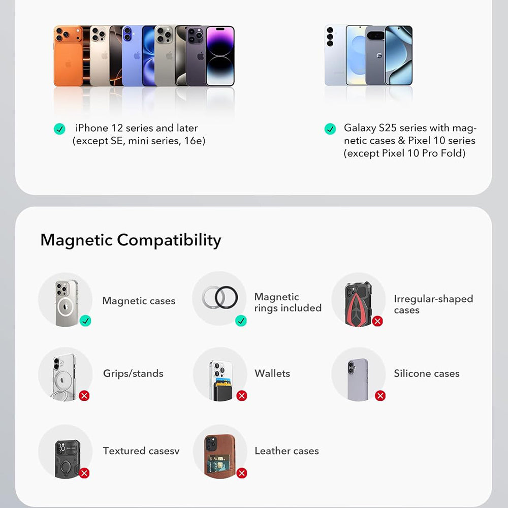 Magnetische Autohouder ESR OmniLock Dash, Universeel, Zwart