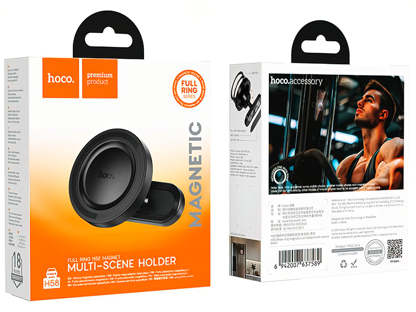 Magnetische Autohalterung HOCO H58, 4,5 Zoll - 7 Zoll, Schwarz